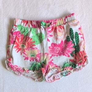 children's place colorful floral cactus pull-on ruffle shorts 18-24 months girls